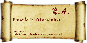 Maczák Alexandra névjegykártya