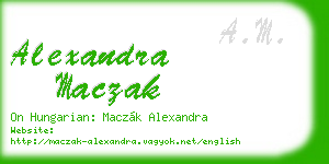 alexandra maczak business card